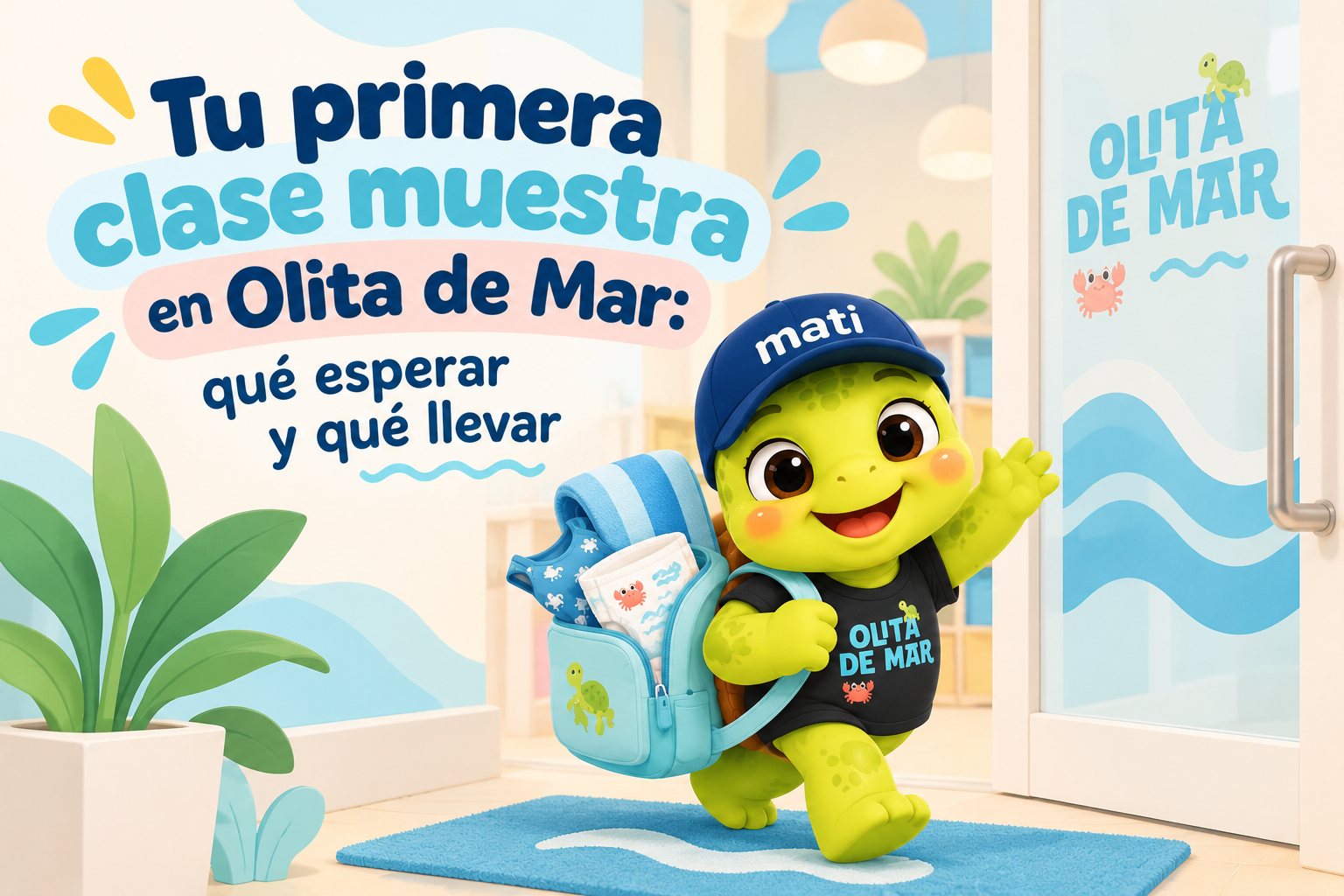Mati llegando a Olita de Mar con su mochila para la clase muestra